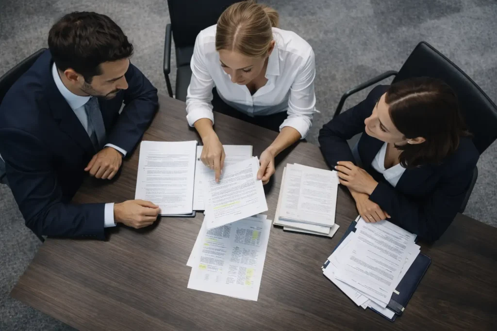 Trabajo diario en un despacho de abogados moderno